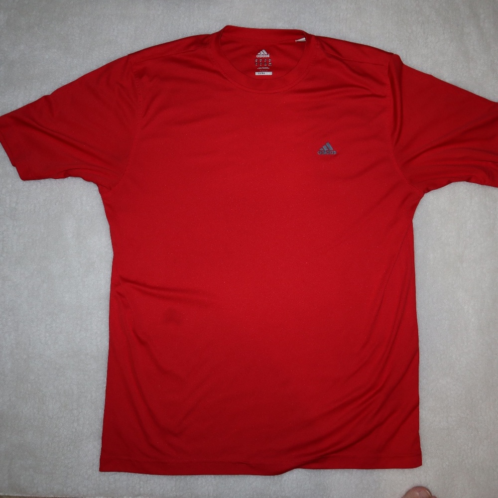 Adidas Men's Red Shirt - ClimaLite Dry Fit